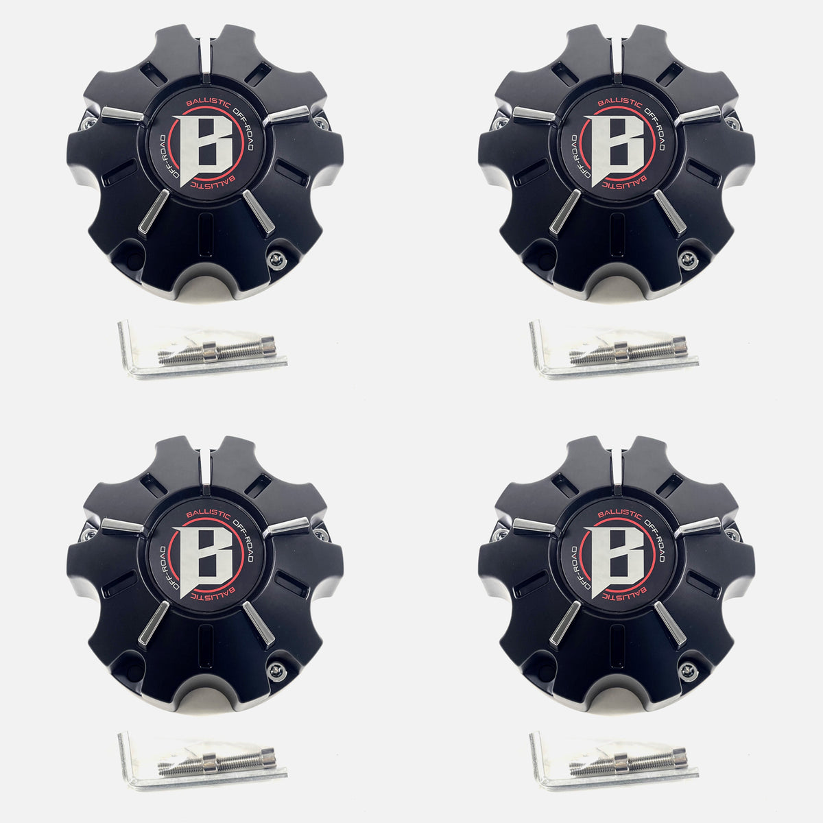 Ballistic OffRoad Wheel Center Cap Matte Black WX10CAP (4 CAPS) + S