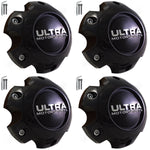 Ultra Motorsports Wheels Gloss Black Wheel Center Cap Caps # 89-9765 (4 CAPS) 6 LUG