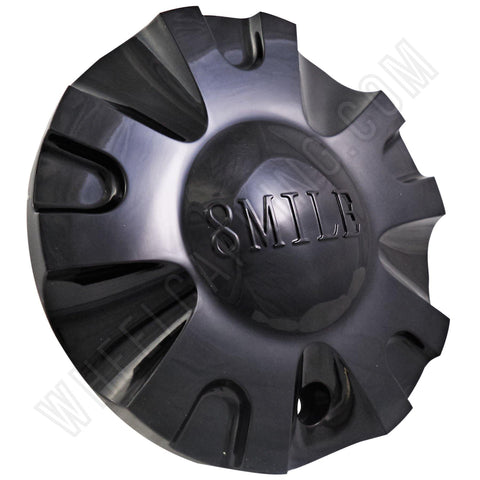8 Mile Wheels Gloss Black Custom Wheel Center Caps # C-099-1 (4 CAPS) - Wheelcapking