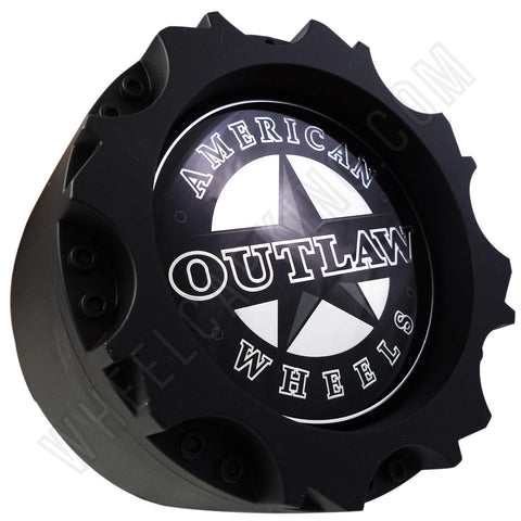 American Outlaw Wheels Flat Black Custom Wheel Center Caps # BC-895 (1 CAP) - Wheelcapking