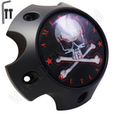 American Outlaw Wheels Flat Black / Red Logo Custom Wheel Center Caps # BC-787S (1 CAP) - Wheelcapking
