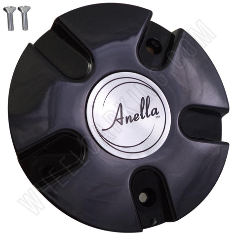 Anella Wheels Gloss Black Custom Wheel Center Cap # C153 (4 CAPS) - Wheelcapking