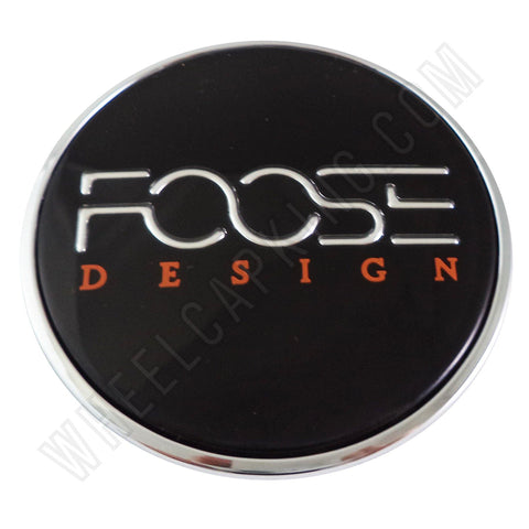 Foose Wheels Chrome / Black Custom Wheel Center Cap # 1001-41 / 1002-52 (1 CAP) - Wheelcapking