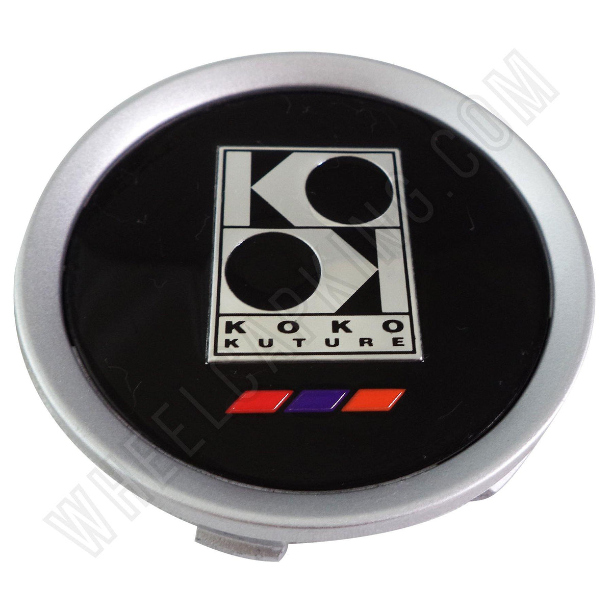 Koko Kuture Wheels Silver / Black Custom Wheel Center Caps 998K75 (4