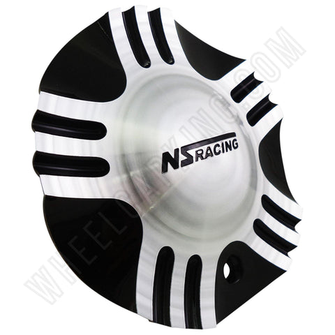 NS Racing Silver / Black Custom Wheel Center Cap Caps Set of 4 # S1050-NS01 / C-055-1 NEW! - Wheelcapking
