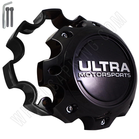 Ultra Wheels Gloss Black Custom Wheel Center Caps # 89-9780 / 89-9779-CAP (1 CAP) - Wheelcapking