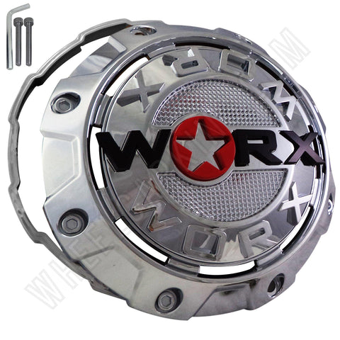 Worx Wheels Chrome Custom Wheel Center Caps # A89-8856L / WRX-8856L (4 CAPS) - Wheelcapking