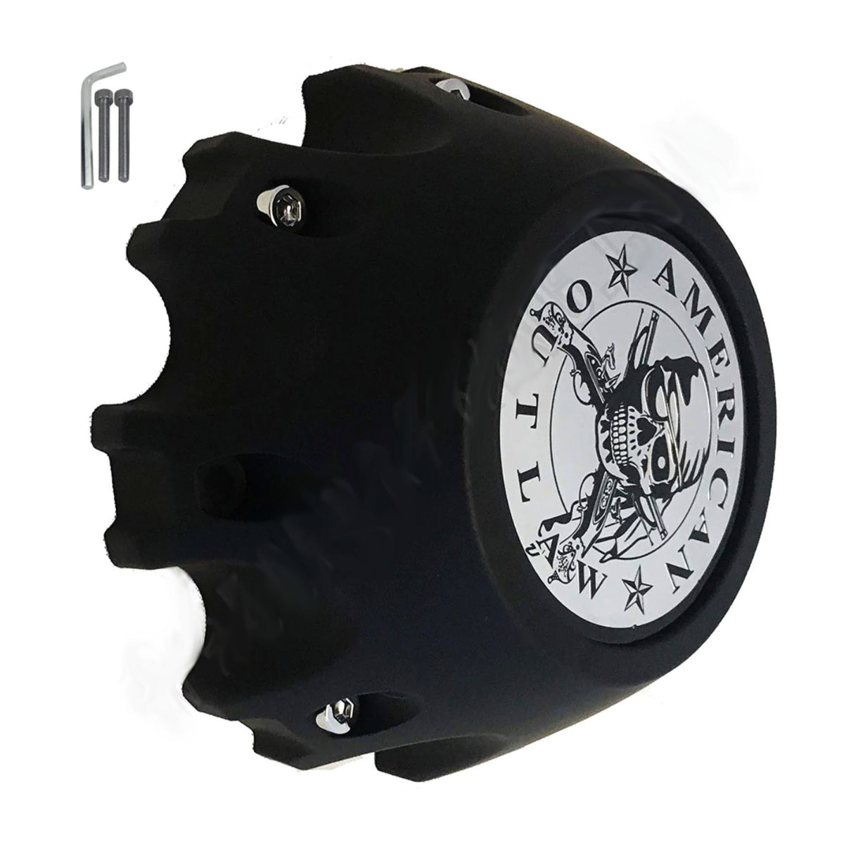 American Outlaw Wheels Flat Black Custom Wheel Center Caps BC867 (1