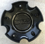 Ultra Motorsports Wheels Flat Black / Gloss Logo Wheel Center Cap # 89-9750SBB (4 CAPS) - Wheelcapking