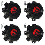 Fuel Offroad Wheels Gloss Black Red Logo Custom Wheel Center Cap # 1004-08GBQ (4 CAPS)