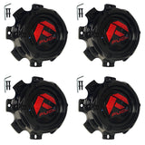 Fuel Offroad Wheels Gloss Black Red Logo Custom Wheel Center Cap # 1004-08GBQ (4 CAPS)