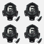 Fuel Wheels Matte Black Wheel Center Cap Caps # 1004-72MB / 1004-36  (4 CAPS) + BOLTS