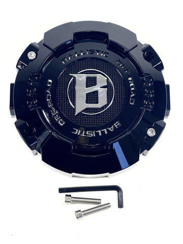 Ballistic Off-Road Gloss Black Wheel Center Cap CAP OR-NB-1-BAL-GB-16 (4 CAPS)+ SCREWS