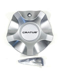 Cratus Wheels Silver Wheel Rim Center Cap # CAP CR-105 (1 CAP) + BOLT