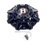 Ballistic 845 Morax LG1208-33 SGD0010 Gloss Black / Red Wheel Center Cap WXORGB (4 CAPS)