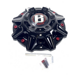Ballistic 845 Morax LG1208-33 SGD0010 Gloss Black / Red Wheel Center Cap WXORGB (4 CAPS)