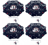 Ballistic 845 Morax LG1208-33 SGD0010 Gloss Black / Red Wheel Center Cap WXORGB (4 CAPS)