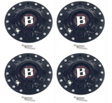Ballistic Gloss Black Chrome Rivets Wheel Rim Center Cap CAP BL-02 (4 CAPS) + SCREW