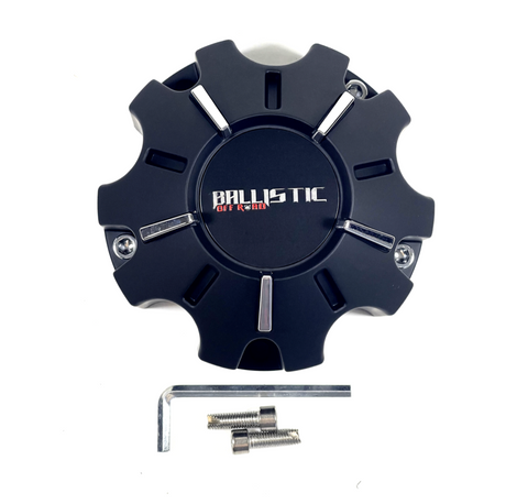 Ballistic Off-Road Wheel Center Cap Matte Black WX-10-CAP (1 CAP) + SCREWS