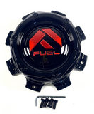 Fuel Offroad Wheels Gloss Black Red Logo Custom Wheel Center Cap # 1004-08GBQ (4 CAPS)