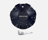 Cratus Wheels Flat Black Wheel Rim Center Cap # CAP CR-108 (4 CAPS) + BOLT