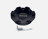 Cratus Wheels Flat Black Wheel Rim Center Cap # CAP CR-108 (4 CAPS) + BOLT