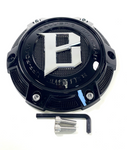 Ballistic Off-Road Gloss Black / Chrome Logo Wheel Center Cap CAP OR_VD + BOLTS
