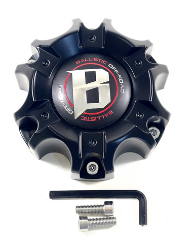 Ballistic Wheel Center Cap Wheels Flat Black # CAP-WX04-135 / 139.7-6H / WX04 (4 CAPS)