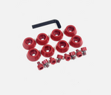 Ballistic Jester 814 Gloss Red Trim Short Bolt Cone Washer 8 PCS Kit + Hardware