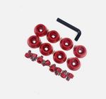 Ballistic Jester 814 Gloss Red Trim Short Bolt Cone Washer 8 PCS Kit + Hardware