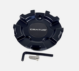 Cratus Wheels Matte Black Custom Wheel Center Cap # CR 106-CAR (4 CAPS) + SCREWS