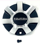 Touren # C1032601B / C-216-1 / TR60 3260 Black Machined Wheel Rim Center Cap (4 CAPS)