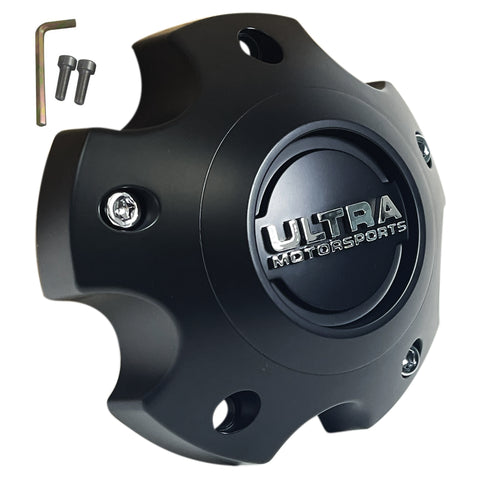 Ultra Motorsports Wheels Flat Black Wheel Center Cap # 89-9755SB (4 CAPS)