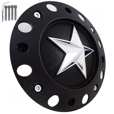 ROCKSTARR Alloy Wheels Flat Black Custom Wheel Center Cap # 1000775B (1 CAP) TALL