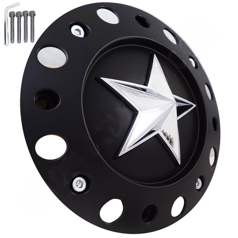 KMC XD 775 ROCKSTARR Alloy Wheels Flat Black Custom Wheel Center Cap # 1000775B (4 CAPS) TALL