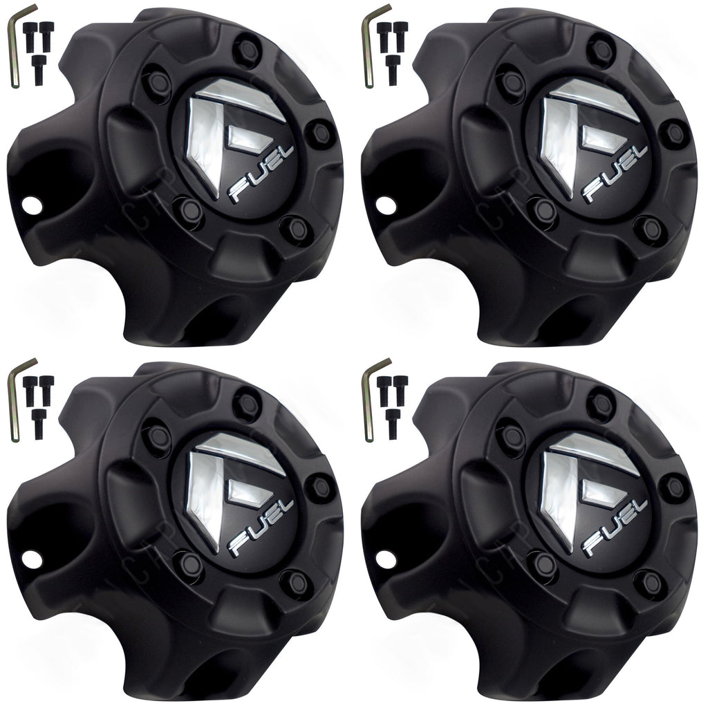 Fuel Rims Caps Fuel Offroad Wheels Flat Black Custom Wheel Center Caps # 1001-58B (4 ...