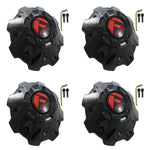 Fuel Offroad Wheels Gloss Black / Red Logo Wheel Center Cap # 1001-63GBQ M-447 5-6 LUG (4 CAPS)