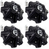 Fuel Offroad Wheels Gloss Black Custom Center Cap Caps W/ Riser # 1002-49GB (4 CAPS) NEW