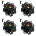 Fuel Wheels Gloss Black Red Logo Wheel Center Cap # 1002-53GBQ / 1002-49GBQ Lrg. Ext. (4 CAPS)
