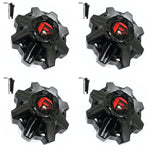 Fuel Wheels Gloss Black Red Logo Wheel Center Cap # 1002-53GBQ / 1002-49GBQ Lrg. Ext. (4 CAPS)