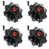 Fuel Wheels Gloss Black Red Logo Wheel Center Cap # 1002-53GBQ / 1002-49GBQ Lrg. Ext. (4 CAPS)