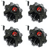 Fuel Wheels Gloss Black Red Logo Wheel Center Cap # 1002-53GBQ / 1002-49GBQ Lrg. Ext. (4 CAPS)