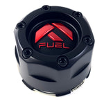 Fuel Off-Road Matte Black Wheel Center Hub Cap Gloss Red Logo # 1003-47MBQ (1 CAP)