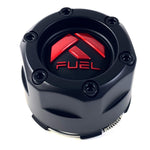 Fuel Off-Road Matte Black Wheel Center Hub Cap Gloss Red Logo # 1003-47MBQ (4 CAPS)