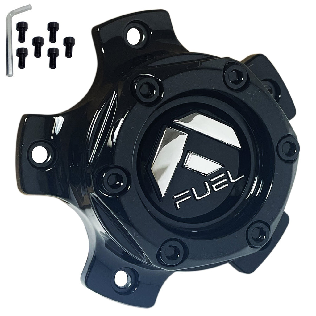 Used Fuel Gloss Black Wheel Center Cap – 1004-10GB (Screws Not Included)