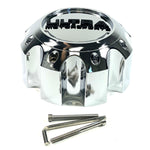 Ultra Wheels Chrome Wheel Center Cap # 89-9782-UP (4 CAPS) NEW + BOLTS