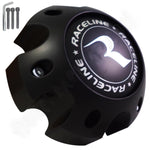 Raceline Wheels Flat Black Custom Wheel Center Caps # PD-CAPSX-P981-6H2 / 311163 (4 CAPS) 6 LUG