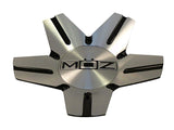 Moz Wheels 938-AL-CAP Silver / Black Metal Custom Wheel Center Caps (1 CAP)