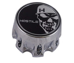 Hostile Wheels Chrome/Black Skull Logo Custom Center Cap # HC-8004 (1 Cap)