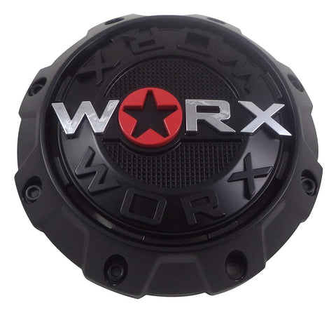 Worx Wheels Flat Black Custom Wheel Center Caps # WRX-8856 / WRX-8856SB (4 CAPS) - Wheelcapking